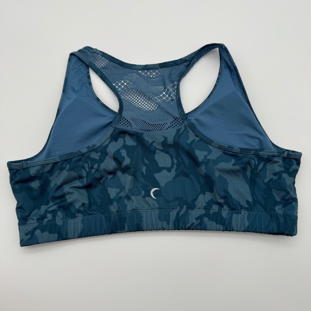 Zyia Active Womens Blue Camo Racerback Sports Bra Mesh Back Size XL
